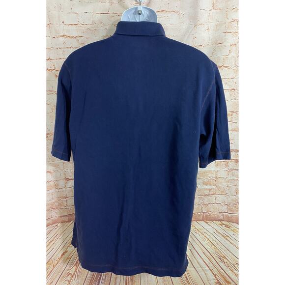 NFL Team Apparel New England Patriots Polo Shirt Sz M Navy Blue Short Sleeve - Picture 5 of 7